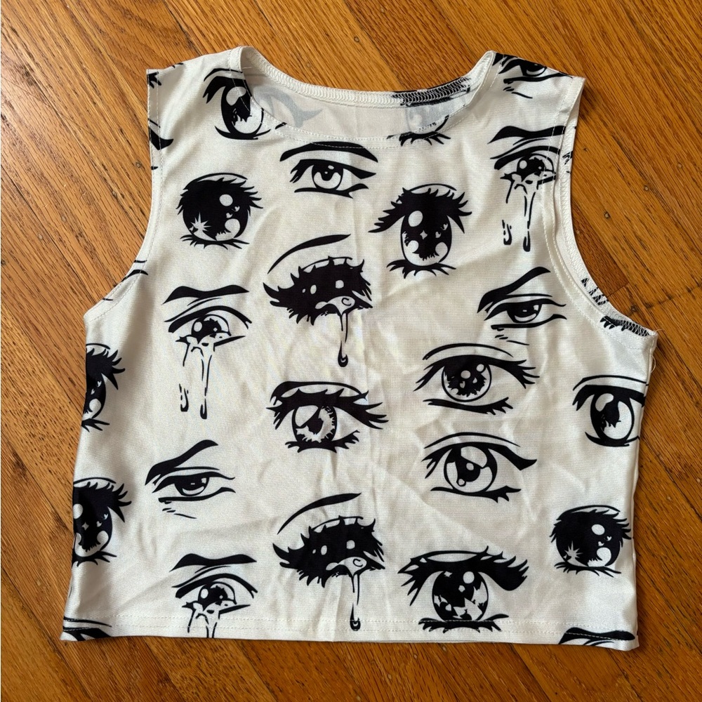 Anime eyes crop top